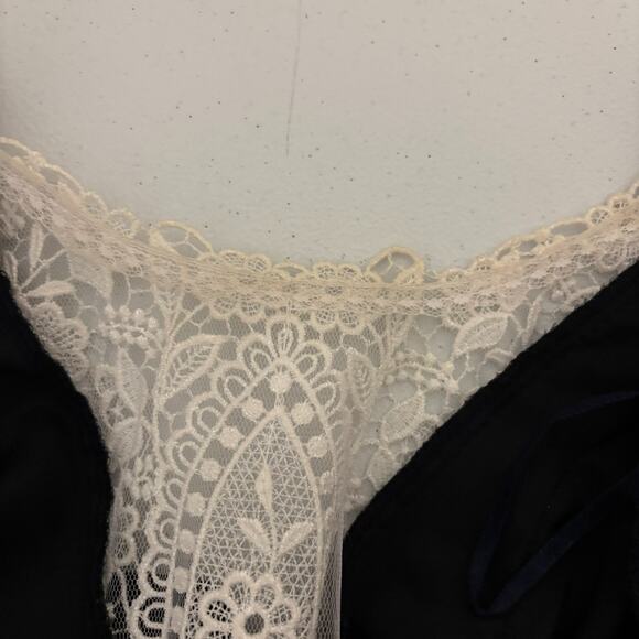 VTG Velvet Dress 10 Lace Neck Victorian Whimsygoth Edwardian McClintock 90s - Picture 9 of 12